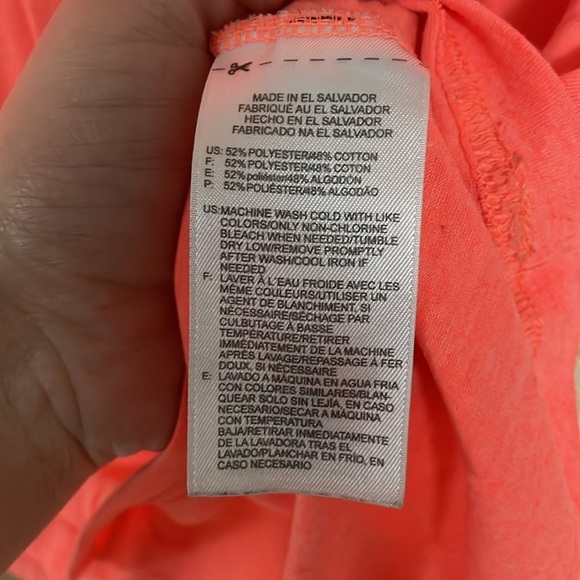 2/$30 Reebok size XL neon orange athletic workout tee polyester/cotton blend - Picture 5 of 6